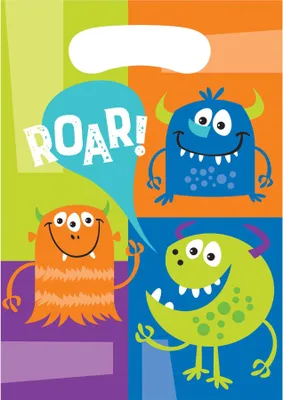 Produktbild von Creative Converting Partytüten Monster Alarm, 8er Pack, 23 x 16 cm, bunt, für Kindergeburtstag