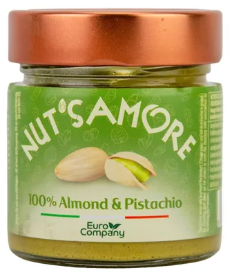 Produktbild von NUTS AMORE Pistazien Mandel Pasta 175g – Feine Nusscreme zum Backen & Genießen