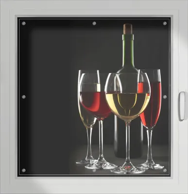 Produktbild von Wallario Lichtschutzbild, Dekorativer Sichtschutz Sonnenschutz 96 x 93 cm mit Motiv: Weinverkostung am Abend - Verdunklung ohne Bohren