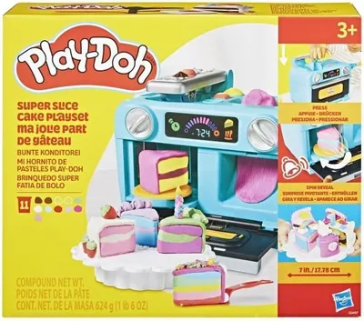 Immagine prodotto di Play-Doh La mia bella porzione di torta, forno giocattolo, accessori, 11 barattoli di plastilina, dai 3 anni in su