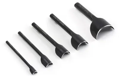 Halbrunde Lochzange, 5-tlg., Kohlenstoffstahl, 10–40 mm, für Leder