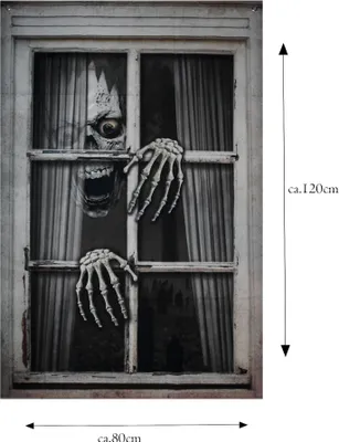 Produktbild von Monsterskelett Fensterdeko - Horror Halloween deko