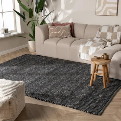 Produktbild von Volero - Wollteppich - Feline Anthrazit Meliert - 140x200 cm - Wohnzimmer, Esszimmer, Schlafzimmer - Klassik, Ländlich, Modern, Skandinavisch