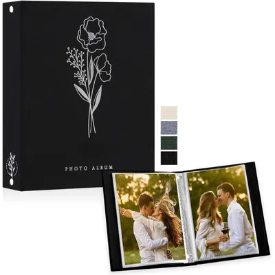 Immagine prodotto di Album fotografico A5, copertina in tela, formato verticale, per 50 foto, colore nero