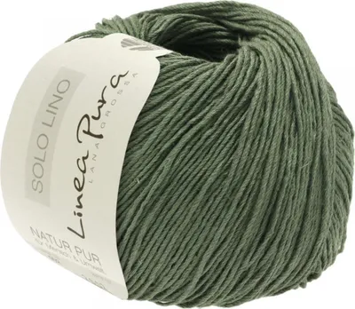 Produktbild von Lana Grossa SOLO LINO Linea Pura 50 g nachhaltiges Leinengarn aus 80 Prozent recycelten Fasern 120 m Farbe 037 - Khakigrün