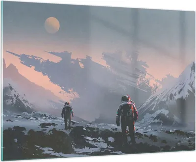 Produktbild von Bilder auf glas - Kosmos Planet - 100x70cm - Glasbilder - Wandbilder - Kunstdruck - zum Aufhängen bereit - Wanddekoration aus Glas - Glas Bilder - Wandbild auf Glas - Einteilig - GAA100x70-3906