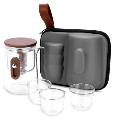 Produktbild von Teekanne aus Borosilikatglas mit abnehmbarem Sieb und Wassertrennung