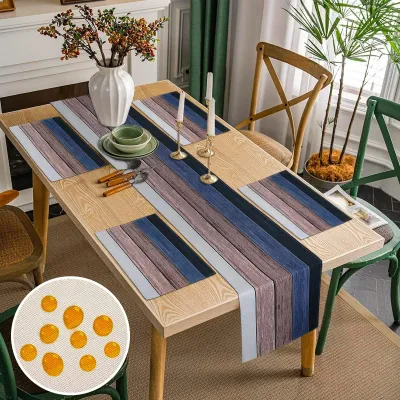 Produktbild von SolidKeus – Set aus 4 Untersetzern und einer Tischläufer, 40 x 140 cm, wasserdicht