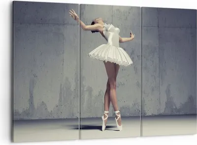 Produktbild von Bild auf Leinwand - Leinwandbild - 3 Teile - Ballerina Weiß Wand - 105x70cm - Wand Bild - Wanddeko - Wandbilder - Leinwanddruck - Bilder - Wanddekoration - Leinwand bilder - Wandbild - CE105x70-4344