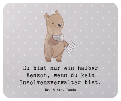 Produktbild von Mr. & Mrs. Panda Mousepad Insolvenzverwalter Herz - Grau Pastell - Geschenk, laptop mauspad, Mouse Pad, mousematte
