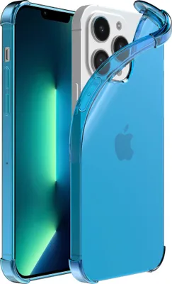 Produktbild von Smartphonica iPhone  13 Pro transparente stoßfeste Silikonhülle mit Bumper - Blau