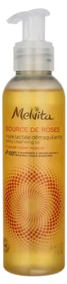 Produktbild von Melvita Milky Cleansing Oil, Make-up Reinigungsöl, Frauen, Feuchtigkeitsspendend, Nährend, Beruhigend, 145 ml, Pumpenflasche, CAPRYLIC/CAPRIC TRIGLYCERIDE - HELIANTHUS ANNUUS (SUNFLOWER) SEED OIL - POLYGLYCERYL-4 OLEATE -...
