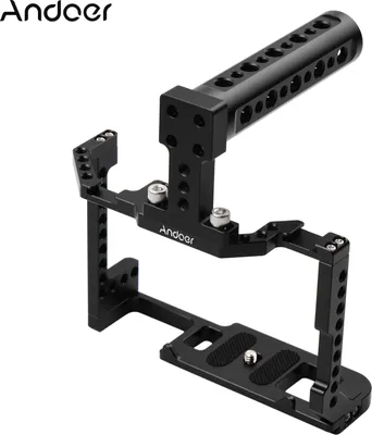 Obrázek produktu pro Andoer Camera Cage + Top Handle Kit Hliníková slitina s dvojitým uchycením na studenou botku 1/4" šroubem Kompatibilní s digitální zrcadlovkou Canon EOS 90D / 80D / 70D