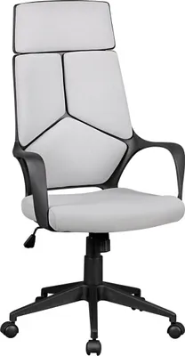 Produktbild von Bürostuhl Stoffbezug Hellgrau Schreibtischstuhl Design Chefsessel Drehstuhl Wippmechanik & Armlehne