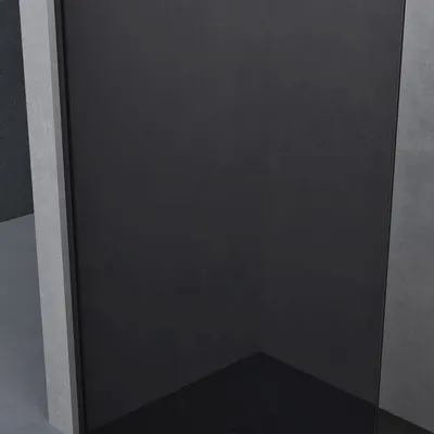 Produktbild von doporro Luxus Duschwand für Dusche Duschabtrennung 140x200cm Schwarz Walk-In Dusche 8mm ESG-Sicherheitsglas vollgrau inkl. Nanobeschichtung Bremen01VG
