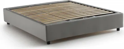 Produktbild von Doppelbett Maria, Containerbett mit Stoffbespannung, 100%  Italy, Frontöffnung, passend für Matratze Cm 160x200, Grau