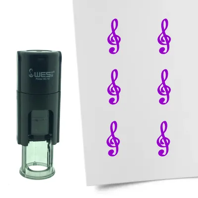 Produktbild von CombiCraft Selbstfärbender Stempel 'Notenschlüssel' in der Farbe Lila, Ø10mm