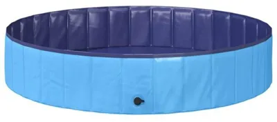 Produktbild von Zimilo Faltbarer Kinderpool Ø 160 x 30 cm, Robuster PVC Gartenpool, Planschbecken für Kinder und Haustiere, Outdoor Pool ohne Luftpumpe, Blau