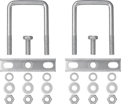 Produktbild von 2x Anhänger U-Bügel 62mm eckig vierkant Klemmschelle Stützrad halter Klemmbock