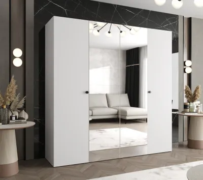 Produktbild von Spiegelschrank CAITIR 2 200 cm - weiß / schwarze Griffe