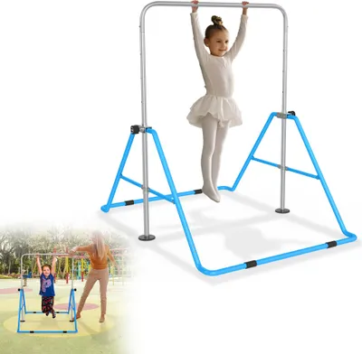 Obrázok produktu pre XMTECH detská gymnastická horizontálna tyč gymnastická horizontálna tyč pull-up bar horizontálne tréningové zariadenie s gymnastickými kruhmi, modrá
