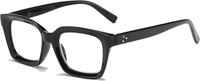 Produktbild von Lesebrille, große schwarze, mit Federscharnieren, 3.00 Dioptrien, für Damen und Herren, Anti-Blaulicht-Brille