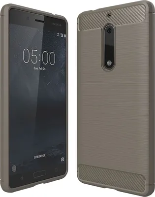 Produktbild von Nokia 5 TPU Case Carbon Fiber Optik Brushed Schutz Hülle Grau