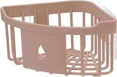 Image de Etagère de douche Panier de douche Tablette Sans Percer Etagère de salle de bain Etagère de douche Etagère d'angle Organisateur, Couleur:Rose, Quantité:3 pièces