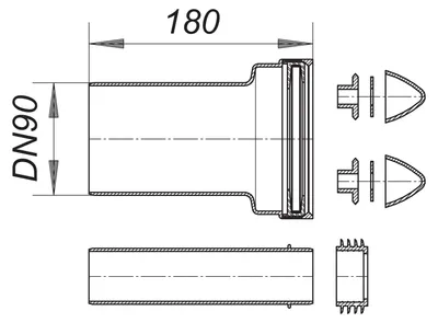 Produktbild von Dallmer 310088 Wand-WC-Anschluss-Set 786, DN