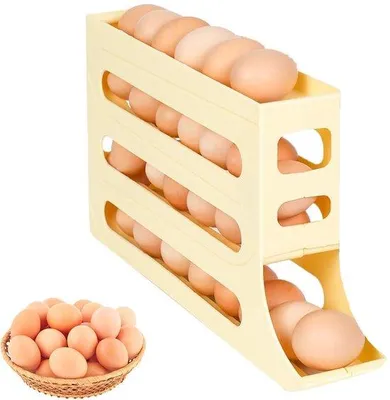 Produktbild von Ibenzoa® Platzsparender Kühlschrank-Eierorganizer aus BPA-freiem PP, robust – für 30 Eier (auch Jumbo), leicht zu reinigen, 0,5 kg