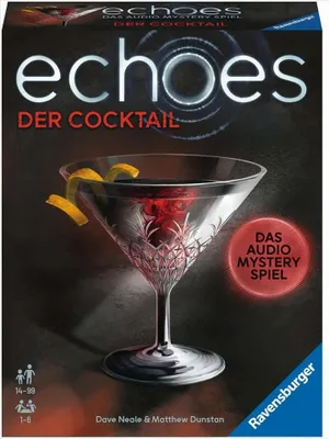 The image shows the front packaging of a board game titled 'echoes Der Cocktail'.
