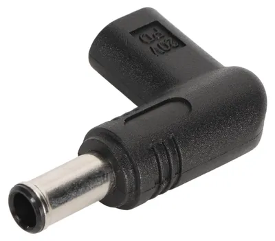 Obrázek produktu pro Adaptér s konektorem Type-C (samice) na DC (samec), 6,5 × 1,4 mm, 18,5–20 V, 18–100 W, rychlé nabíjení PD, proud 5 A