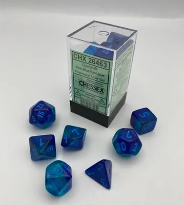 Produktbild von Chessex - Gemini - 7 Die-Set - Blue-Blue/Light Blue