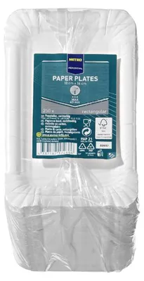 Imagen del producto de METRO PROFESSIONAL, platos desechables, 10 x 16 cm, cartón, blancos, 250 unidades