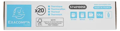 Produktbild von Exacompta 120x Thermorolle 1-lagig 55g/m2 57x17mx12 - Weiß - 5740100SE