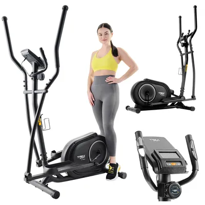 Produktbild von TREX SPORT Crosstrainer für zuhause TX-400CT DASH | Ellipsentrainer 10-stufiger Widerstand, Pulssensoren, Display, Tablet-Halterung | leise, bis 120kg