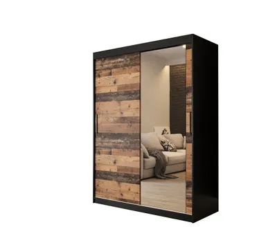Obrázek produktu pro Dvoudveřová šatní skříň ORISA 3 - šířka 150 cm, černá / old style