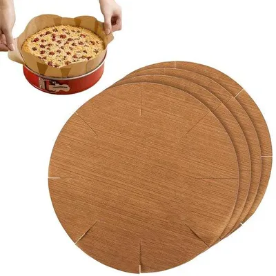Productafbeelding van Herbruikbare bakpapier, hittebestendig, met antiaanbaklaag, vaatwasserbestendig, rond, set van 4 stuks