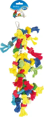 Produktbild von Duvo+ Vogelspielzeug Baumwollknoten mit Lederbändern