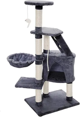 Immagine prodotto di Mucola tiragraffi antracite tiragraffi per gatti 120cm casa per gatti albero da arrampicata colonna per gatti mobili per gatti albero da gioco naturale tiragraffi colonna in sisal