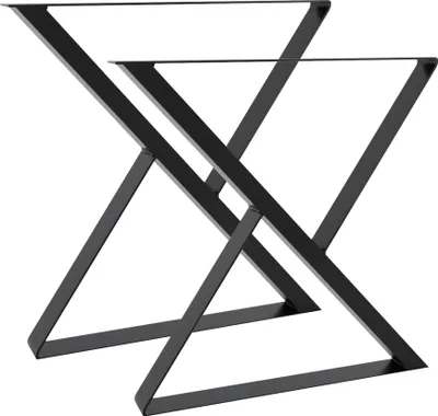 Obrázek produktu pro 2ks stolových nohou Stolové ližiny ocelové 70x72 cm Průmyslový design (černá)