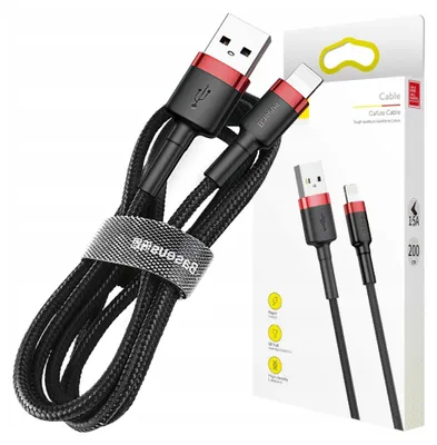 Immagine prodotto di Cavo Lightning Usb Baseus Cafule 1,5A 2M (Czarno-Czerwony)