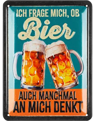 Produktbild von LANOLU Blechschilder retro Bier Bar Deko, Metallschilder mit Spruch für Partyraum, Küche, Bardeko, Cocktail Schild als Geschenk 15x20cm