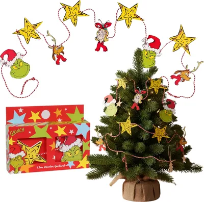 Produktbild von Grinch Weihnachtsgirlande aus Holz, 1,8 m, für den Weihnachtsbaum Einheitsgröße