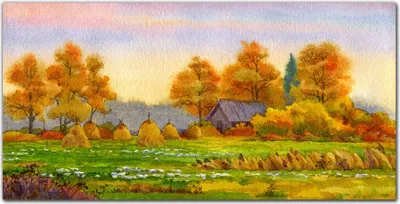 Produktbild von Coloray - Bild aus Glas - Glasbilder - 100 x 50 cm - Wohnzimmer Glasblock mit Bild Wanddekoration Gehärtetes Glas Dekoration Küche - Gemälde Herbst Dorf
