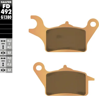 Immagine prodotto di Set pastiglie freno Galfer 2x FD492G1380 in metallo sinterizzato SCOOTER anteriori per Yamaha MWD Tricity 125 - 300 cc
