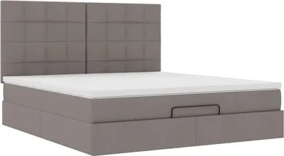 Produktbild von Ottoman-Bett mit Matratze Taupe 180x200 cm Stoff