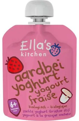Productafbeelding van Ella'S Kitchen Aardbei Yoghurtgriekse Stijl 6+ Maanden (90 gr)