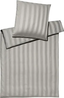 Produktbild von elegante Mako-Satin-Bettwäsche-Garnitur Noblesse Farbe Silber Größe 140x200+70x90cm