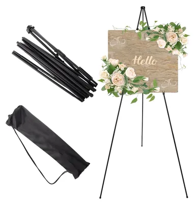 Malerstaffelei 160 cm, klappbar, Metall, schwarz, für Poster & Hochzeitsschilder